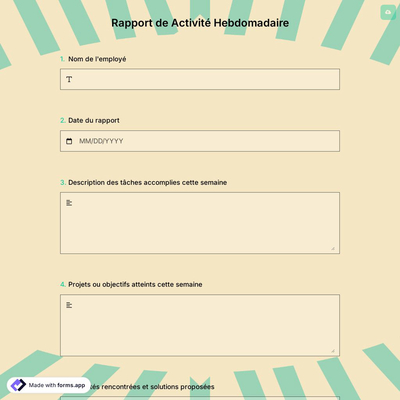 Rapport de Activité Hebdomadaire