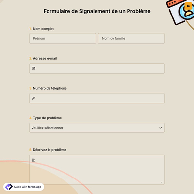 Formulaire de Signalement de un Problème