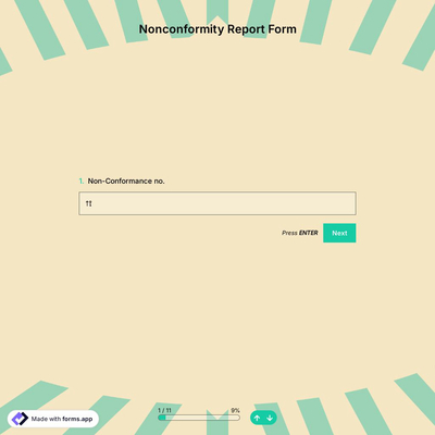 Non Conformity Report Form