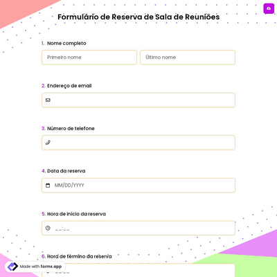 Formulário de Reserva de Sala de Reuniões
