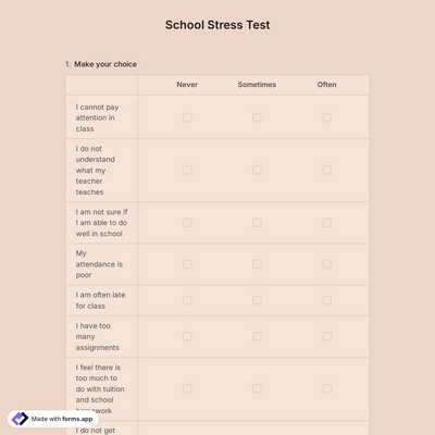 School Stress Test
