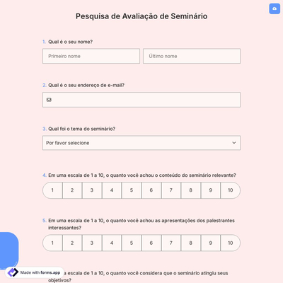 Pesquisa de Avaliação de Seminário
