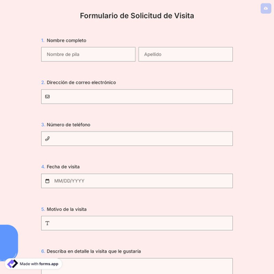 Formulario de Solicitud de Visita
