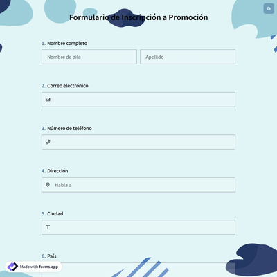 Formulario de Inscripción A Promoción