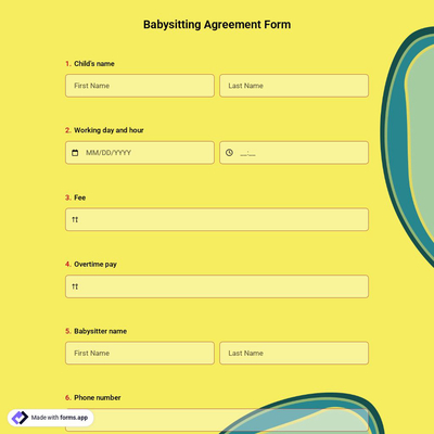 Babysitting Agreement Form