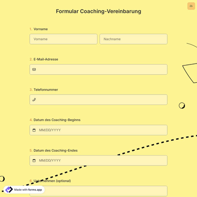 Formular Coaching-Vereinbarung