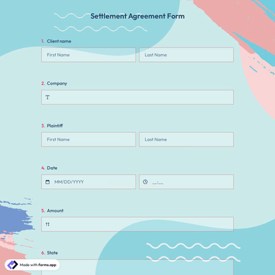 Settlement Agreement Form