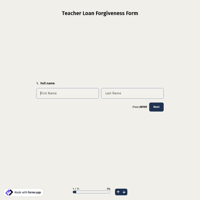 Teacher Loan Forgiveness Form