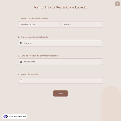Formulário de Rescisão de Locação