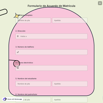 Formulario de Acuerdo de Matrícula
