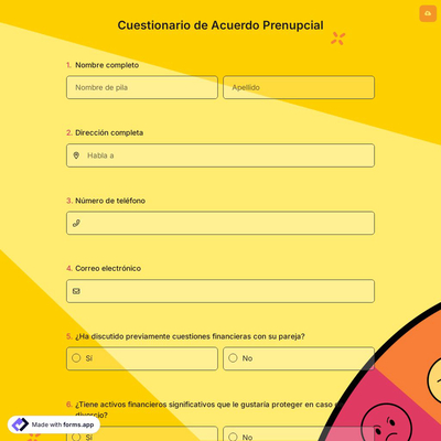 Cuestionario de Acuerdo Prenupcial