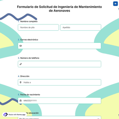 Formulario de Solicitud de Ingeniería de Mantenimiento de Aeronaves