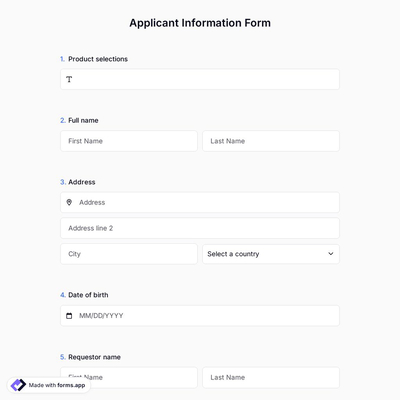 Applicant Information Form