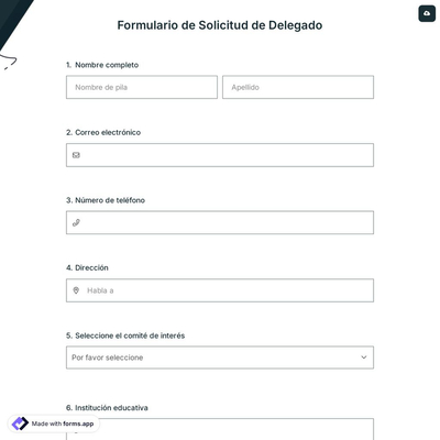 Formulario de Solicitud de Delegado