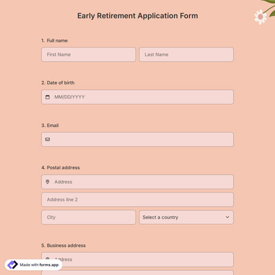 Early Retirement Application Form