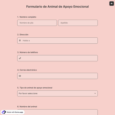 Formulario de Animal de Apoyo Emocional