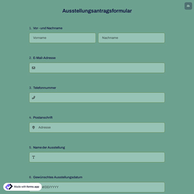 Ausstellungsantragsformular