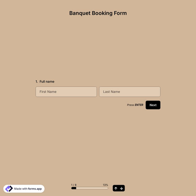 Banquet Booking Form