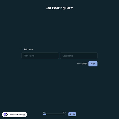 Car Booking Form