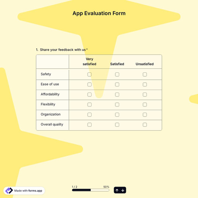 App Evaluation Form