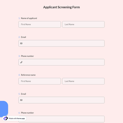 Applicant Screening Form