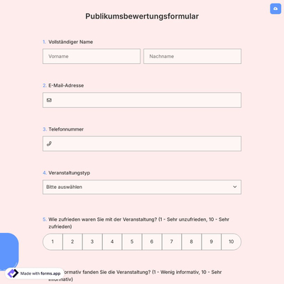 Publikumsbewertungsformular
