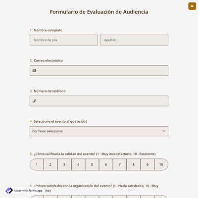 Formulario de Evaluación de Audiencia