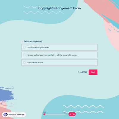 Copyright Infringement Form