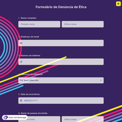 Formulário de Denúncia de Ética