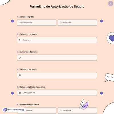 Formulário de Autorização de Seguro
