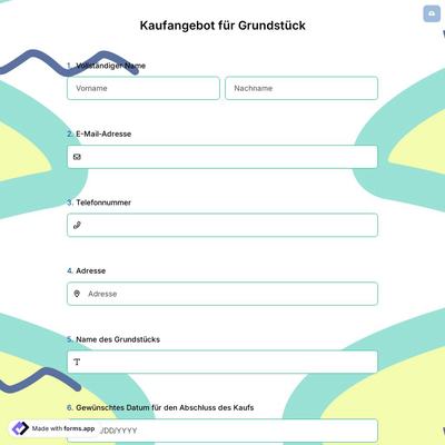 Kaufangebot für Grundstück