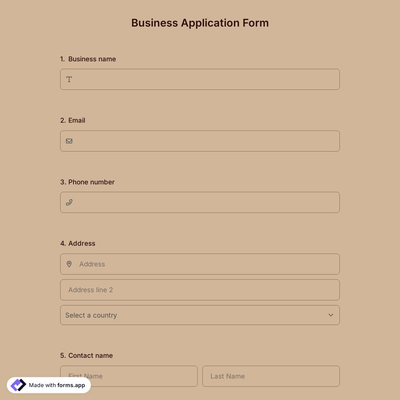 Business Application Form
