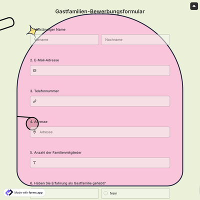 Gastfamilien-Bewerbungsformular