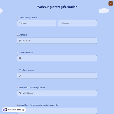 Wohnungsantragsformular