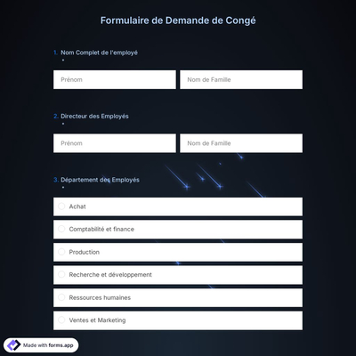 Formulaire de Demande de Congé