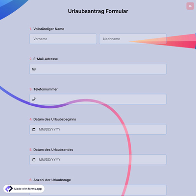 Urlaubsantrag Formular