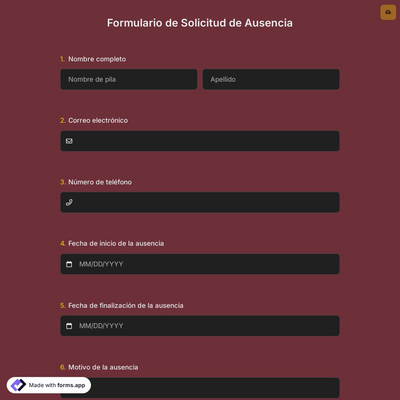 Formulario de Solicitud de Ausencia