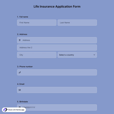 Life Insurance Application Form