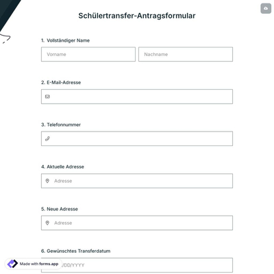 Schülertransfer-Antragsformular