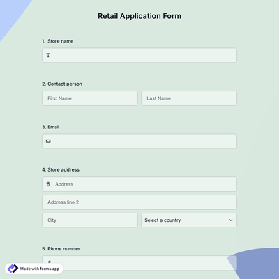 Retail Application Form