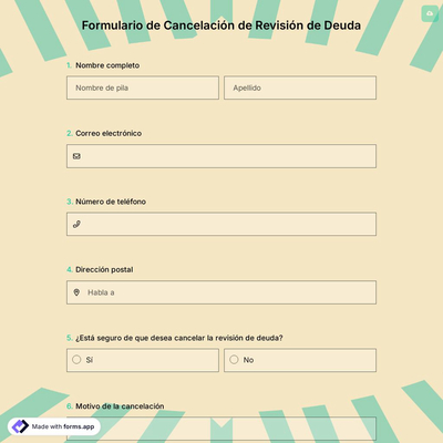 Formulario de Cancelación de Revisión de Deuda