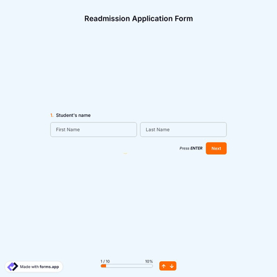 Readmission Application Form