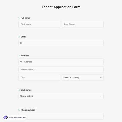 Tenant Application Form
