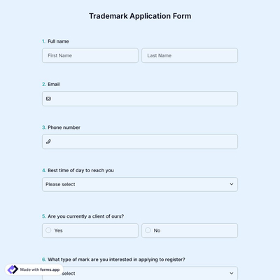 Trademark Application Form