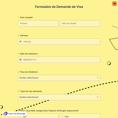 Formulaire de Demande de Visa