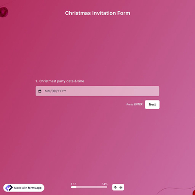 Christmas Invitation Form