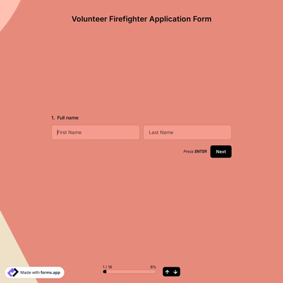 Volunteer Firefighter Application Form