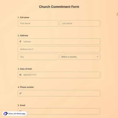 Church Commitment Form