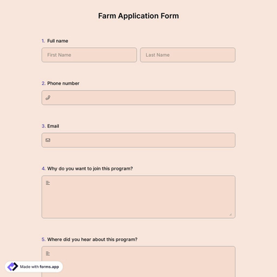 Farm Application Form