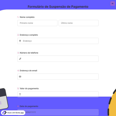 Formulário de Suspensão de Pagamento